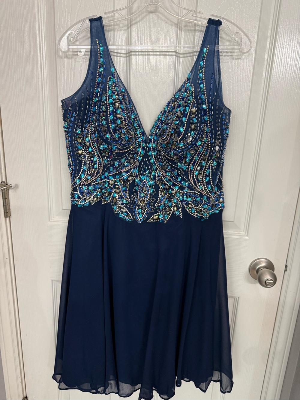 Blush Prom by Alexia Navy Beaded Formal Dress Size 18